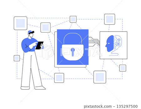 Blockchain for Decentralized Cloud Computing abstract concept vector illustration. 135297500