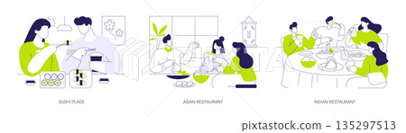 Asian cuisine isolated cartoon vector illustrations se 135297513