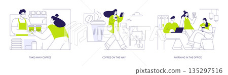 Morning coffee isolated cartoon vector illustrations se 135297516