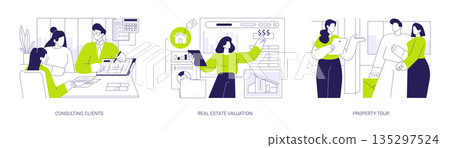 Full-service real estate firm isolated cartoon vector illustrations se 135297524