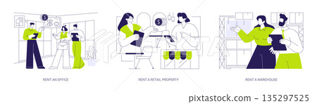 Renting commercial property isolated cartoon vector illustrations se 135297525