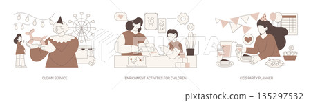 Services for kids isolated cartoon vector illustrations se Services for kids isolated cartoon vector illustrations se 135297532