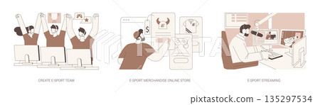 E-sport business isolated cartoon vector illustrations se E-sport business isolated cartoon vector illustrations se 135297534