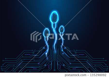 Fertility Biotech. Digital Reproductive System, Genetics and Medical Innovation Vector Illustration Fertility Biotech. Digital Reproductive System, Genetics and Medical Innovation Vector Illustration 135298092