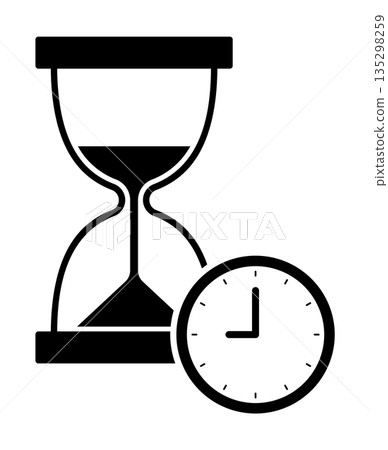 Hourglass and watch Hourglass and watch 135298259