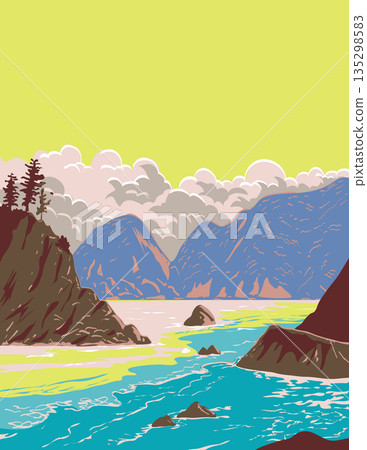 Imagoura Beach in Sanin Kaigan National Park Japan WPA Poster Art Imagoura Beach in Sanin Kaigan National Park Japan WPA Poster Art 135298583