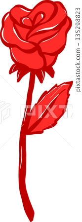 Whimsical Coquette Valentine Rose Hand Drawn Playful  lined 135298823