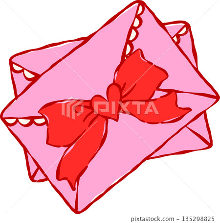 coquette; whimsical; ribbon; bow; hand drawn; love; love letter, stack, pile, mail, envelope, valentine; wedding; fun; heart; aesthetic; dainty; retro; vintage; vibrant; elegant; cottagecore; 135298825