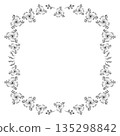 Floral frame with doodle ornaments vector illustration 135298842