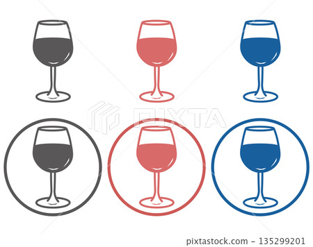 Wine, alcohol, toast, glass, drink icon set, simple, 3 colors Wine, alcohol, toast, glass, drink icon set, simple, 3 colors 135299201