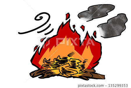 冒煙的營火 135299353