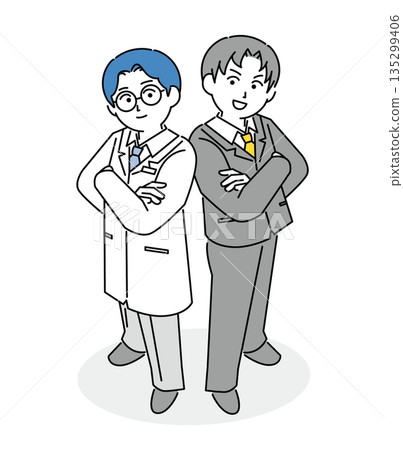 男醫生及男銷售員插圖 男醫生及男銷售員插圖 135299406