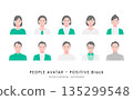 Men and women in their 40s to 60s with positive expressions Simple vector illustration icon set 135299548