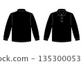 Black long-sleeved polo shirt 135300053