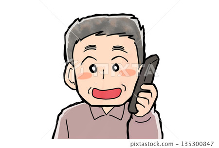 老年人打電話 135300847