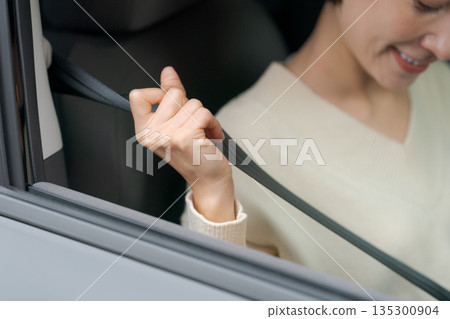 A woman with a seat belt 135300904