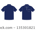Navy blue polo shirt, short sleeves, chest pocket 135301821