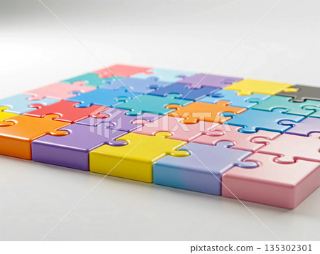 colorful puzzle pieces 135302301