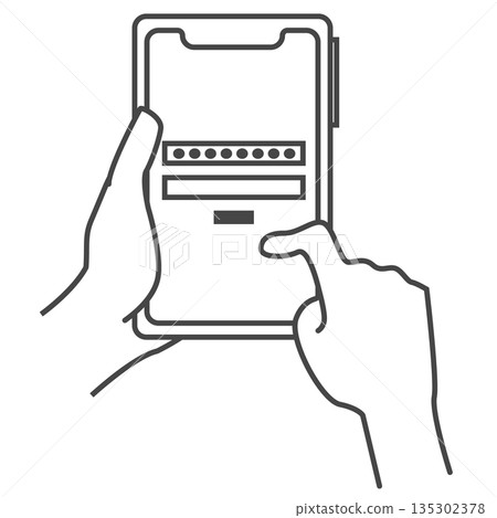 智慧型手機提示您輸入密碼的插圖 135302378