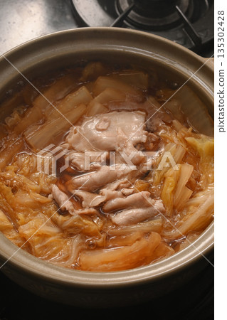 Chinese cabbage and pork belly hotpot Chinese cabbage and pork belly hotpot 135302428