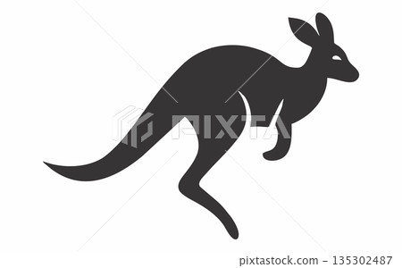 Vector silhouette illustration of a kangaroo 135302487