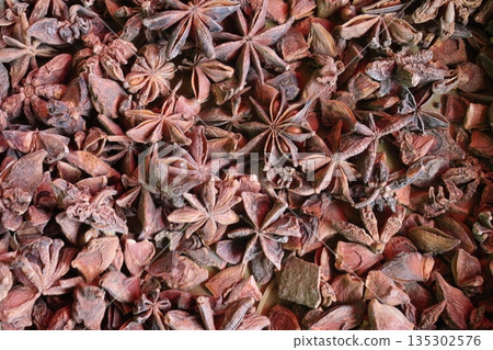 star anise or Illicium verum spice stock on shop 135302576