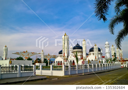 Beautiful view of Baiturrahman Mosque, Banda Aceh, Indonesia Beautiful view of Baiturrahman Mosque, Banda Aceh, Indonesia 135302684