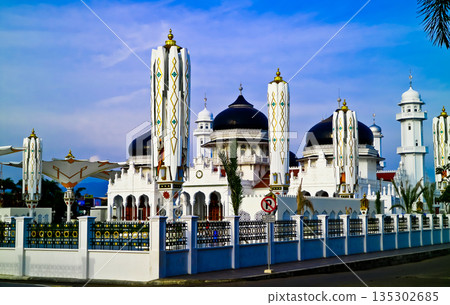 Beautiful view of Baiturrahman Mosque, Banda Aceh, Indonesia 135302685