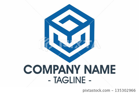 A logo template for a company, with placeholders for the name and slogan. 135302966