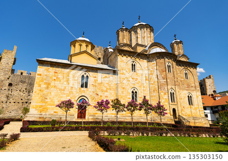Central church building dedicated to Holly Trinity in Manasija Monastery, Serbia. Central church building dedicated to Holly Trinity in Manasija Monastery, Serbia. 135303150