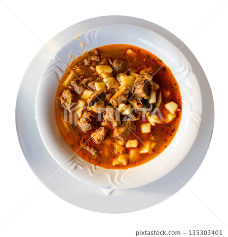 Croatian cobanac spicy meat stew for hearty dinner 135303401