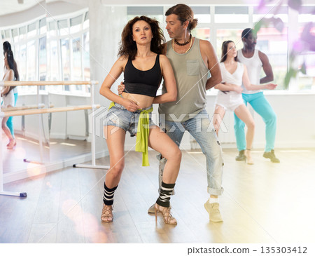 Group training in modern erotic dances in studio Group training in modern erotic dances in studio 135303412