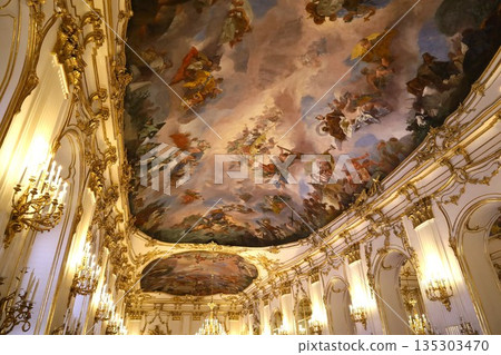 Ceiling painting inside Schönbrunn Palace, a World Heritage Site in Vienna, Austria 2 Ceiling painting inside Schönbrunn Palace, a World Heritage Site in Vienna, Austria 2 135303470