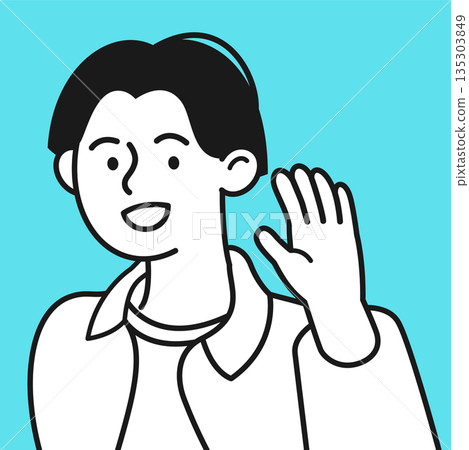 一位對未來充滿信心、積極求職的男士的插圖 | 大學生或新員工的職業形象 135303849