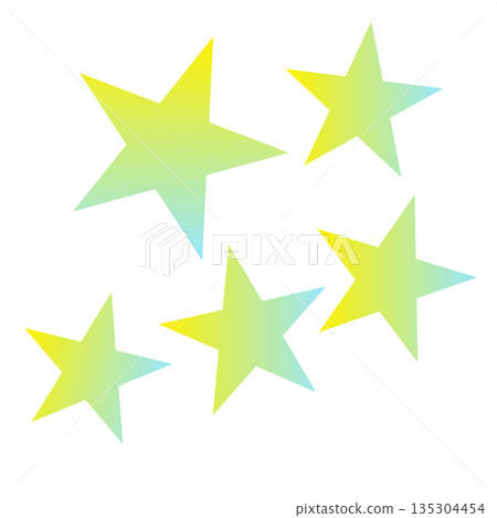 漸層星形水彩插畫素材 漸層星形水彩插畫素材 135304454