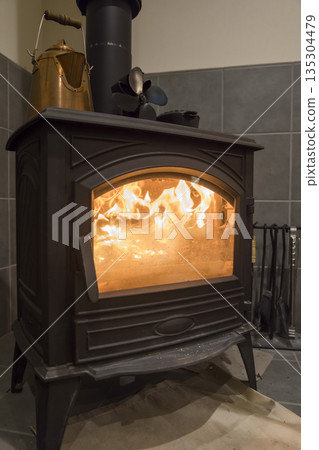 Fireplace starting to light Fireplace starting to light 135304479
