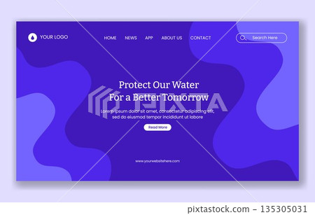 World Water Day Flat Cartoon Illustration for Social Media Landing Page Layout 135305031