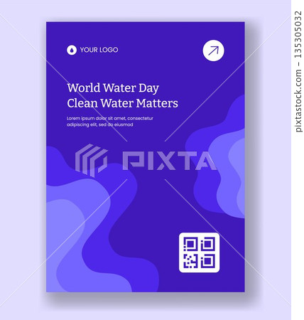 World Water Day Vertical Poster with Flat Cartoon Hand Drawn Illustration Style 135305032