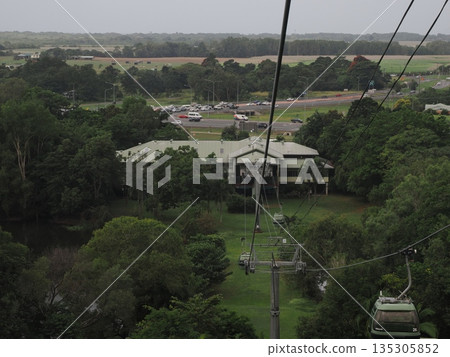 View of facilities and farmland from above the forest - Kuranda Village Skyrail View of facilities and farmland from above the forest - Kuranda Village Skyrail 135305852