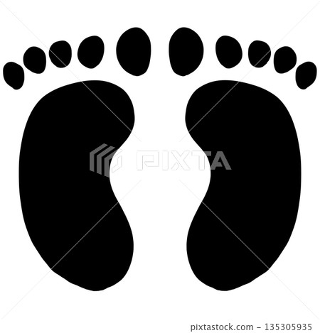 Simple barefoot silhouette (stop) Simple barefoot silhouette (stop) 135305935