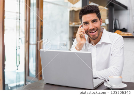laptop, man, talking 135306345
