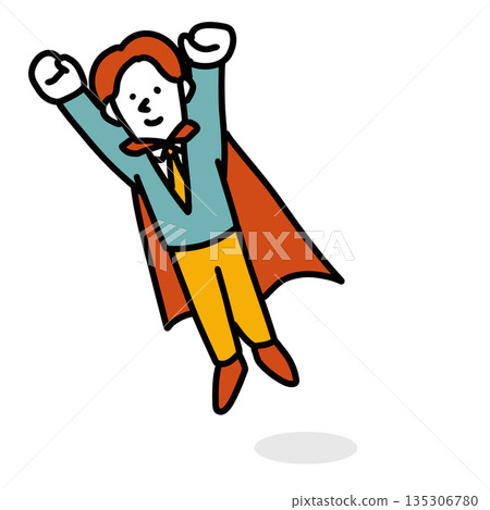 Illustration of a student growing like a superhero 135306780