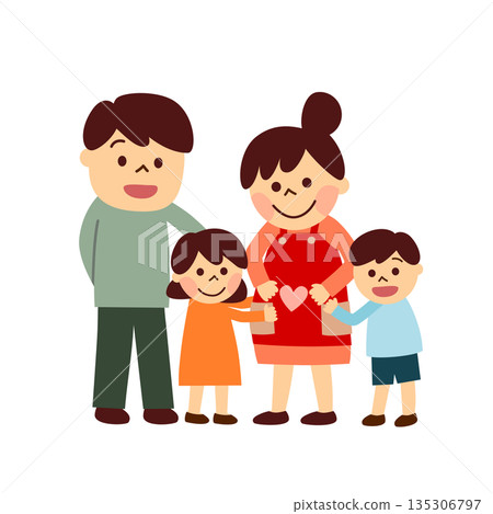 Pregnant mother and family Pregnant mother and family 135306797