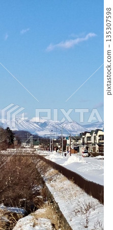village in the winter village in the winter 135307598
