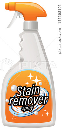 Plastic Spray Bottle of Stain Remover Cleaner Illustration Plastic Spray Bottle of Stain Remover Cleaner Illustration 135308103