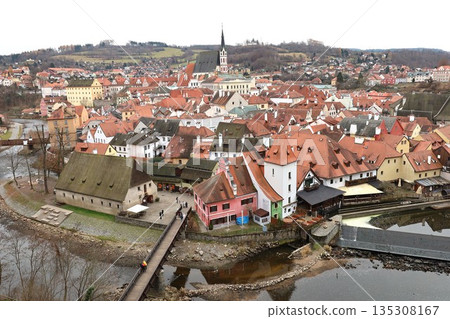 View of Cesky Krumlov, a World Heritage Site in South Bohemia, Czech Republic 1 135308167