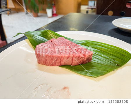 Wagyu Chateaubriand steak. Raw meat before grilling. Wagyu Chateaubriand steak. Raw meat before grilling. 135308508
