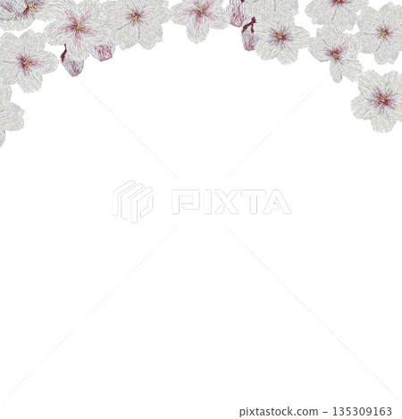 【櫻花相框】手工刺繡插畫材料 135309163