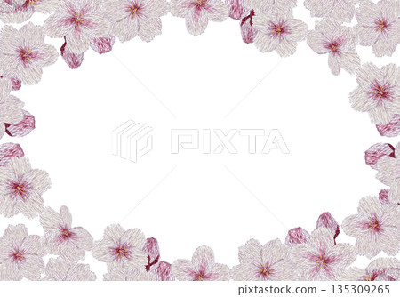 【櫻花相框】手工刺繡插畫材料 【櫻花相框】手工刺繡插畫材料 135309265
