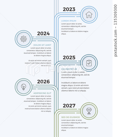 Vertical Timeline Infographic Template 135309300